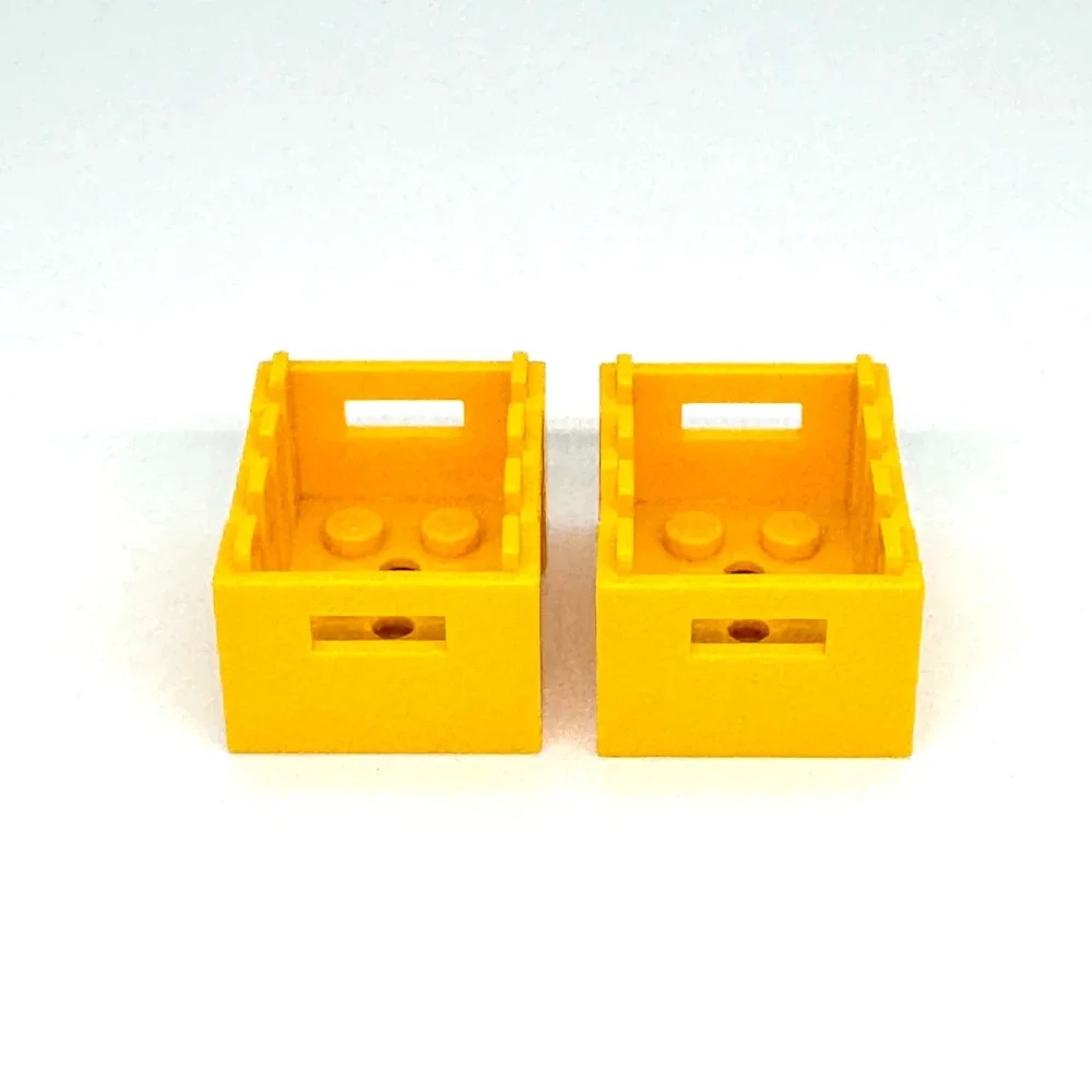Lego Yellow Container Crate 3x4x1 2/3 Box Handholds Lot of 2 Piece 30150